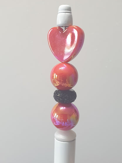 Hearts, white, pink and red. Very shiny with UV shimmer. 20mm Fit on Pen