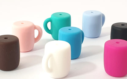 Coffee Mugs Focal Silicone. Can fit on pen. You choose your colour.