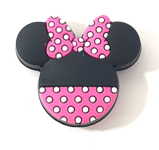 Minnie with pink pokadot bow. Focal Silicone. Can fit on pen.