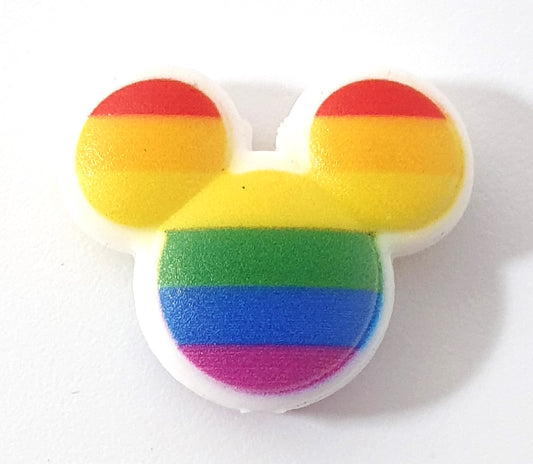 Mickey with Rainbow stripes. Focal Silicone. Can fit on pen.