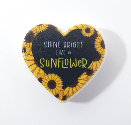 Shine Bright like a Sunflower. Focal Silicone. Can fit on pen.