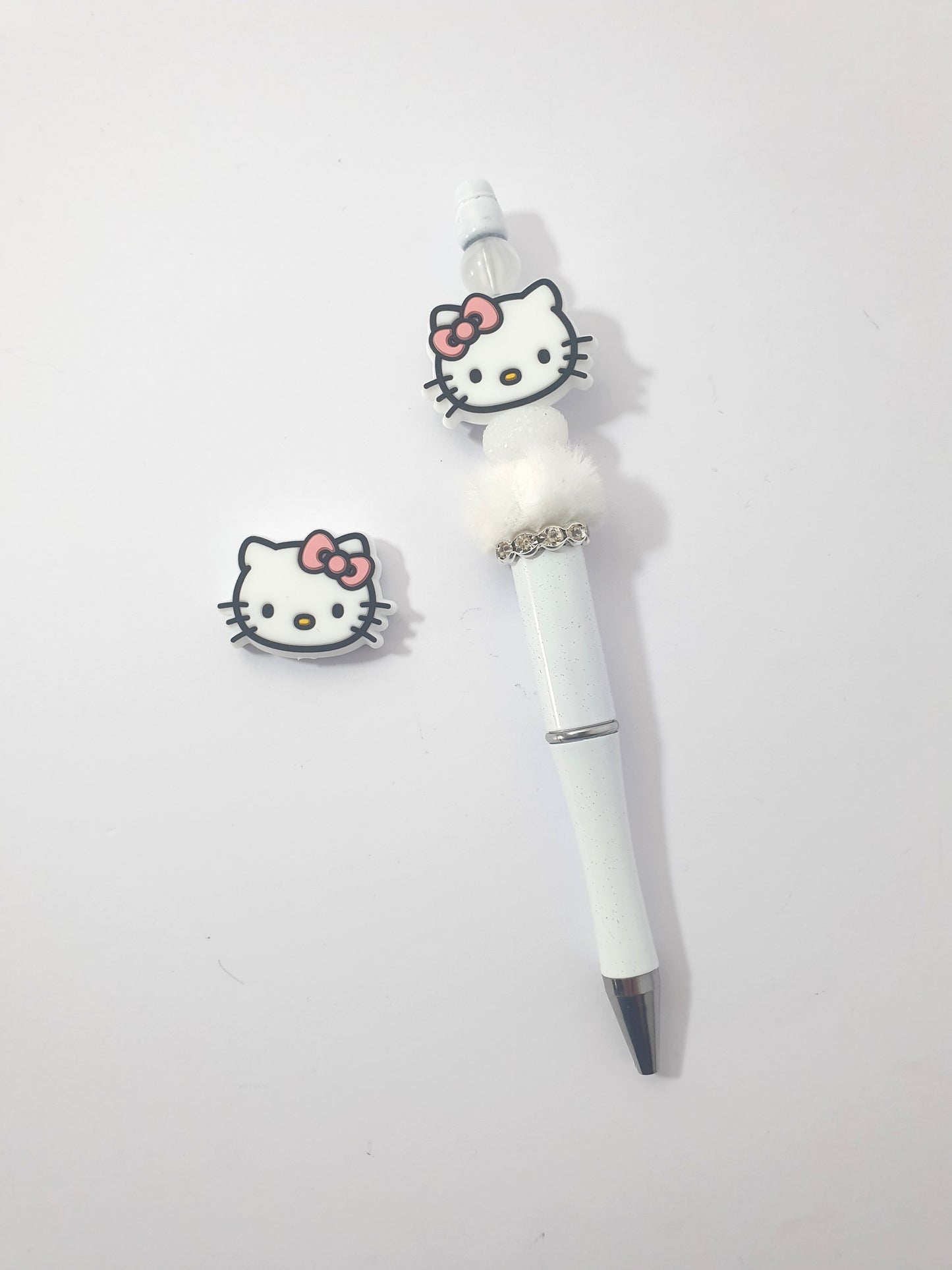 Hello Kitty. Focal Silicone bead. Can fit on pen.