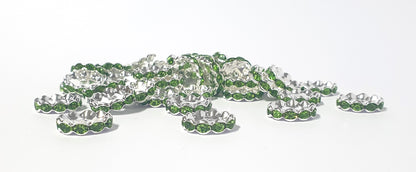 Spacer Wavey Green 15mm Ideal for bracelets and add to beadable pens.