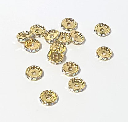 Spacer Straight Gold AB 12mm.  Beautiful for jewellery and any beadable blanks.