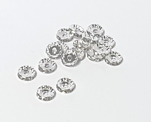 Spacer Straight Silver 12mm Crystal look