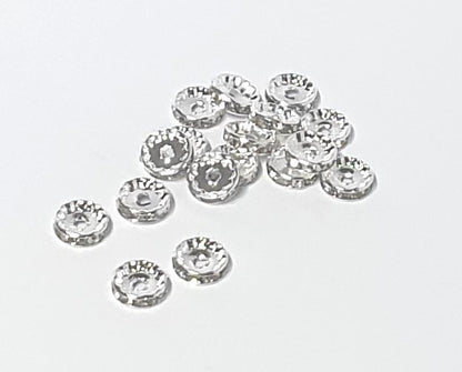 Spacer Straight Silver 12mm Crystal look