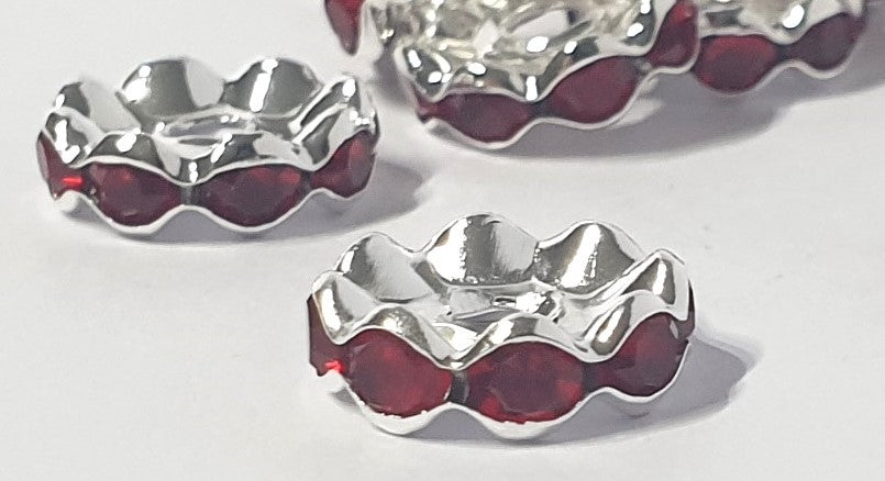 Spacer Wavey Red 12mm.  Beautiful for jewellery and to add any beadable blanks.