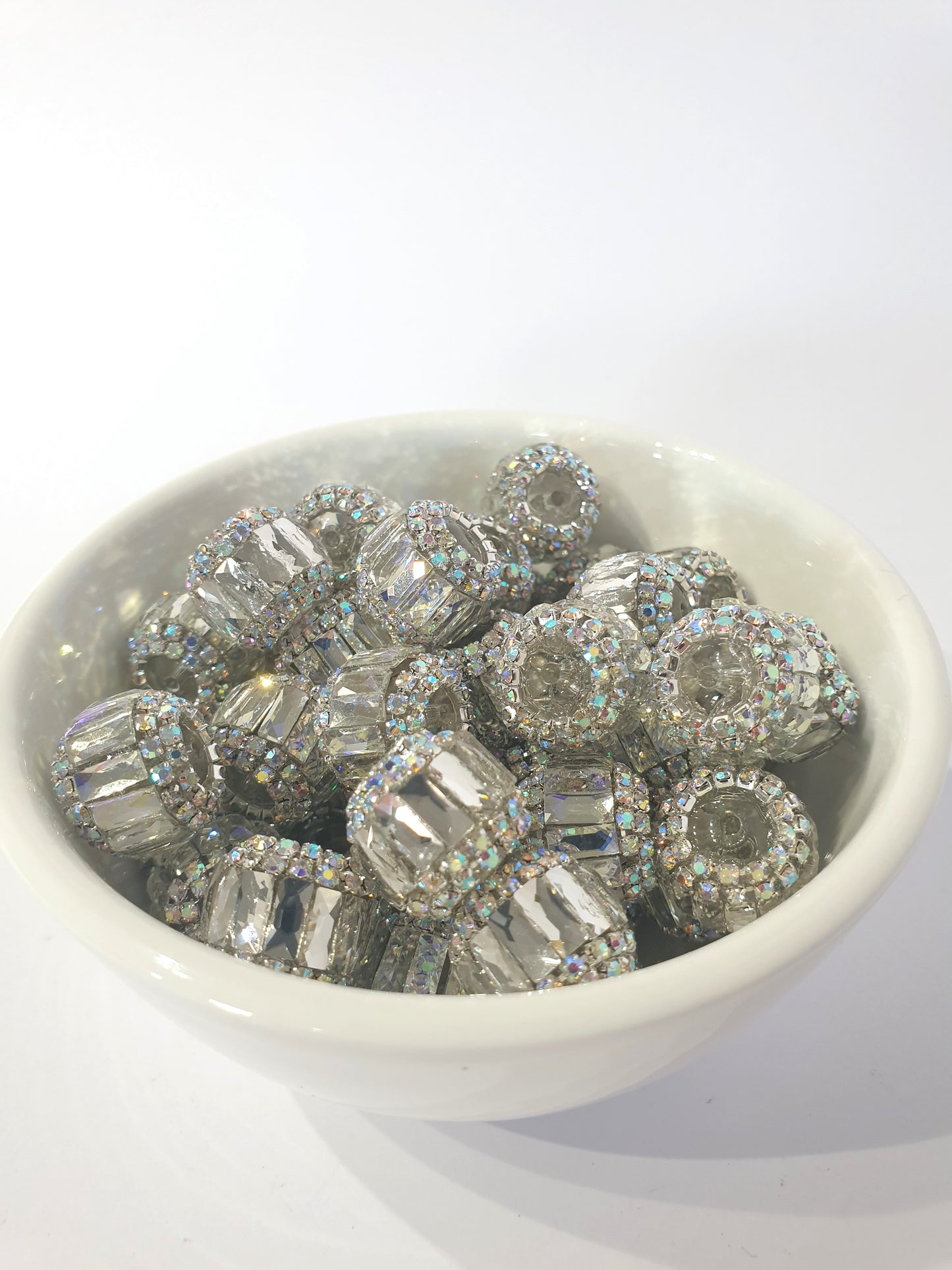 Fancy Clear Crystal Jewel 18mm beads.  High quality.