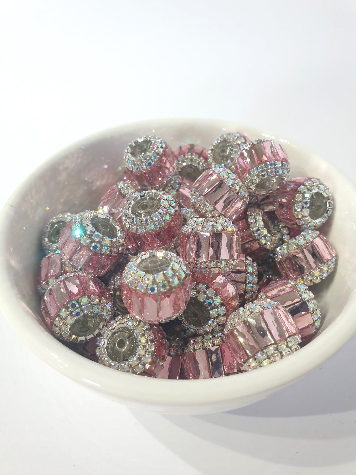 Fancy Pink Crystal Jewel 18mm beads.  High quality.