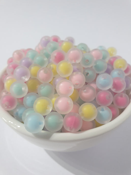 8mm or 10mm Frosted Double Layer. Clear. Many colour beads. High quality. Perfect for bracelets and jewellery.