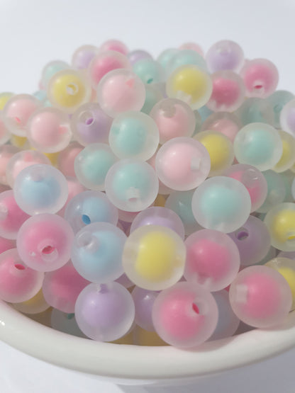 8mm or 10mm Frosted Double Layer. Clear. Many colour beads. High quality. Perfect for bracelets and jewellery.