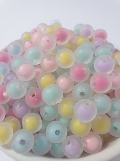 8mm or 10mm Frosted Double Layer. Clear. Many colour beads. High quality. Perfect for bracelets and jewellery.