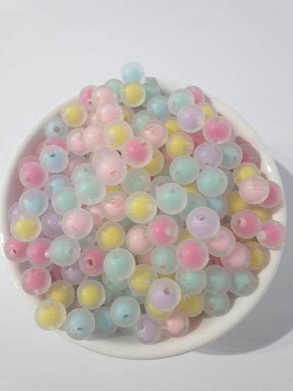 8mm or 10mm Frosted Double Layer. Clear. Many colour beads. High quality. Perfect for bracelets and jewellery.