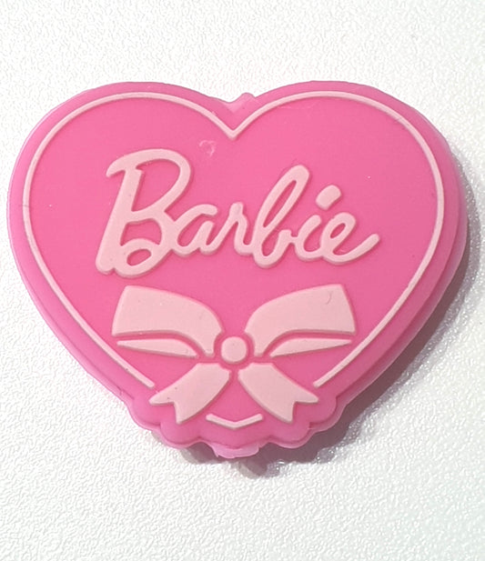 Barbie Heart Focal Silicone. Can fit on pen.
