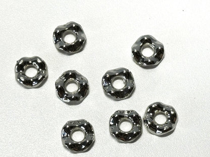 Spacer wavey 12mm Silver or Gold. Idead for beadable blanks.