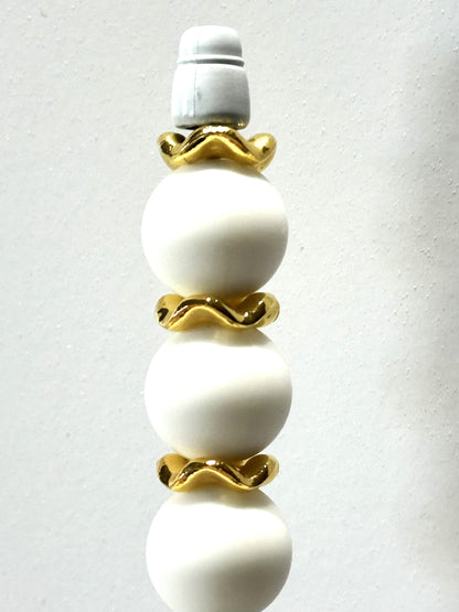 Spacer wavey 12mm Silver or Gold. Idead for beadable blanks.