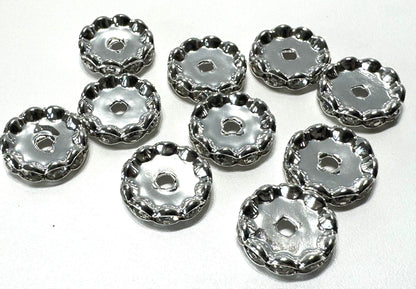 Spacer silver 15mm Crystal look. Ideal to add to your beadable blanks.