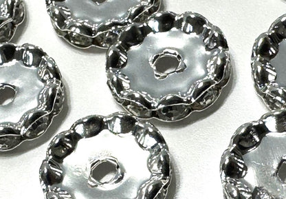 Spacer silver 15mm Crystal look. Ideal to add to your beadable blanks.