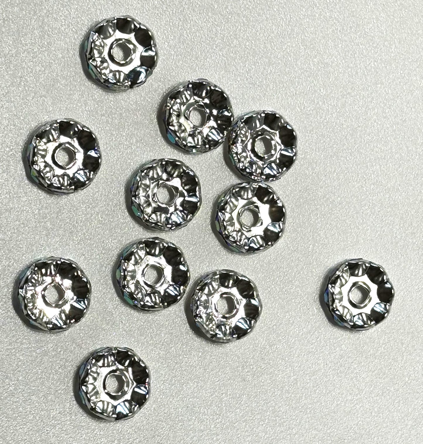 Spacer Wavey Silver 15mm AB Ideal for bracelets and perfect add to beadable pens.