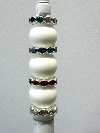 Spacer Wavey 15mm Silver Multicolor. Beautiful for jewellery and to add to beadable items.