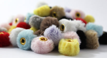 Fluffy Pom Pom Beads 16mm mix. Large Hole. How many would you like?