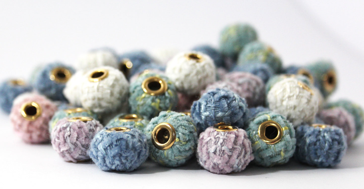 Woolly Material Beads 16mm. Large Hole. How many would you like?