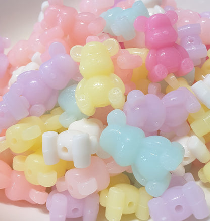 Bear beads Pastel, soft colours. Beautiful. Fit on Pen. Makes the perfect bracelet.