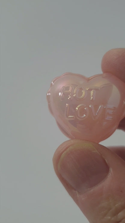 Heart Boom Hot Love bead. Pink. Fits on Pen.